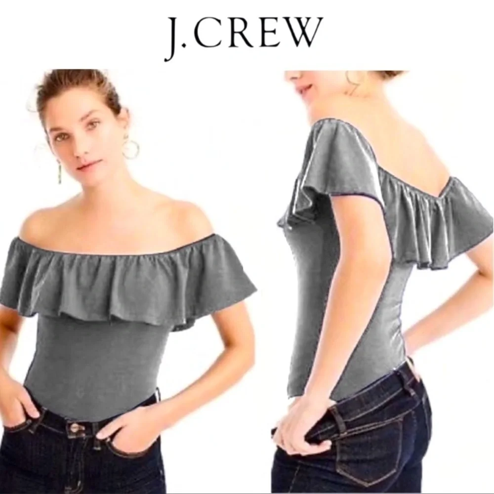 J. Crew Ruffle Off the Shoulder Bodysuit sz. XS NWT